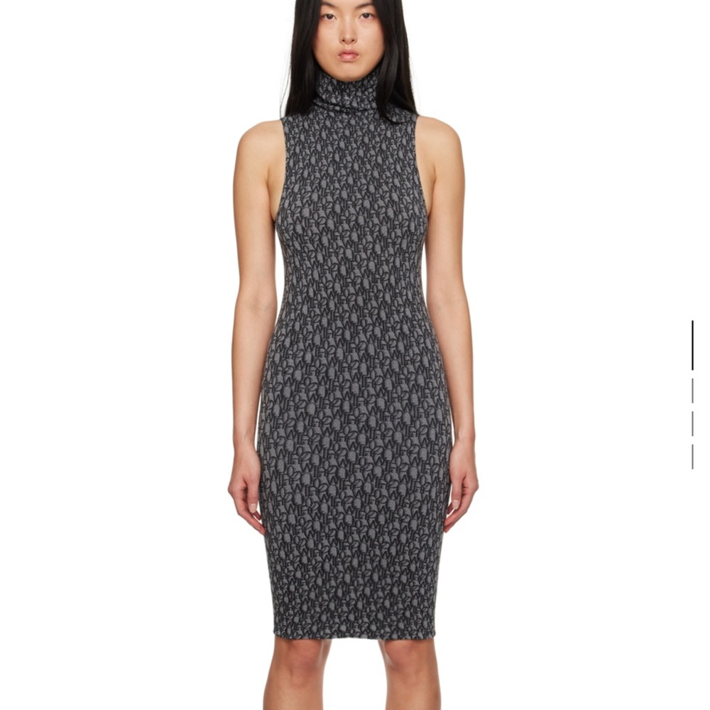 WOLFORD black and gray letter maxi dress